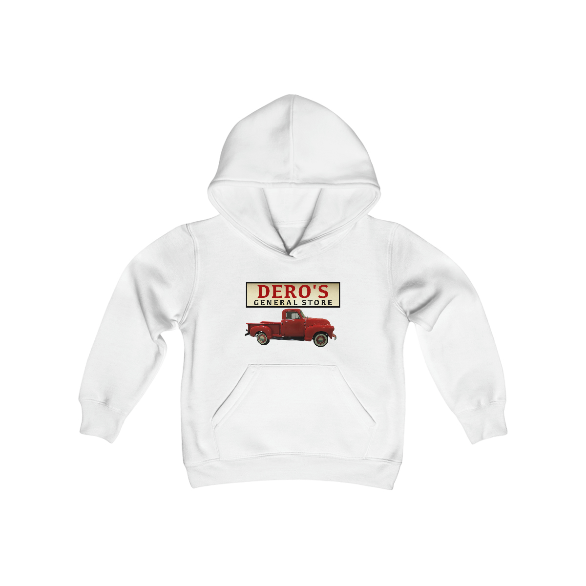 Youth - General Store's Red Truck Hoodie - Image 2