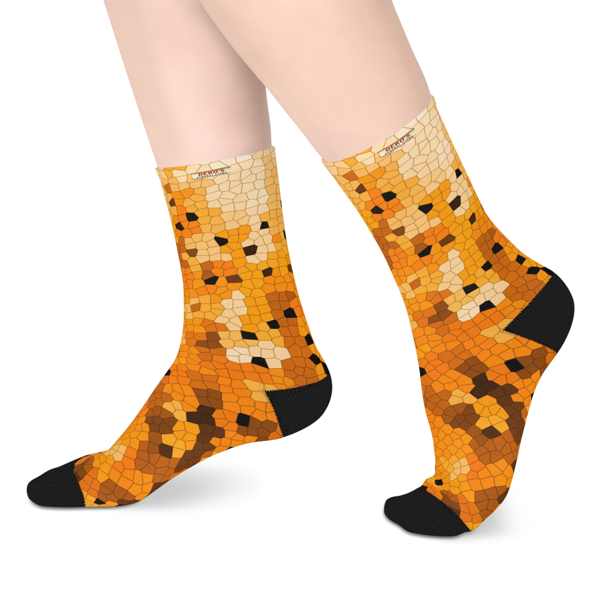 Orange Mosaic Mid-length Socks - Image 5