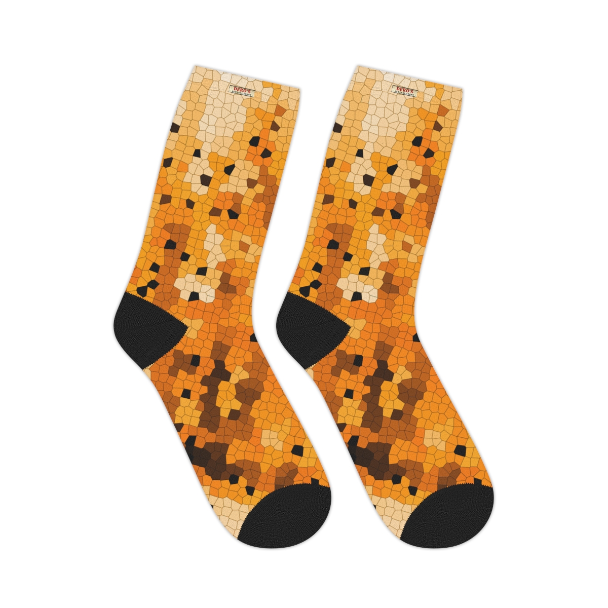 Orange Mosaic Mid-length Socks - Image 7