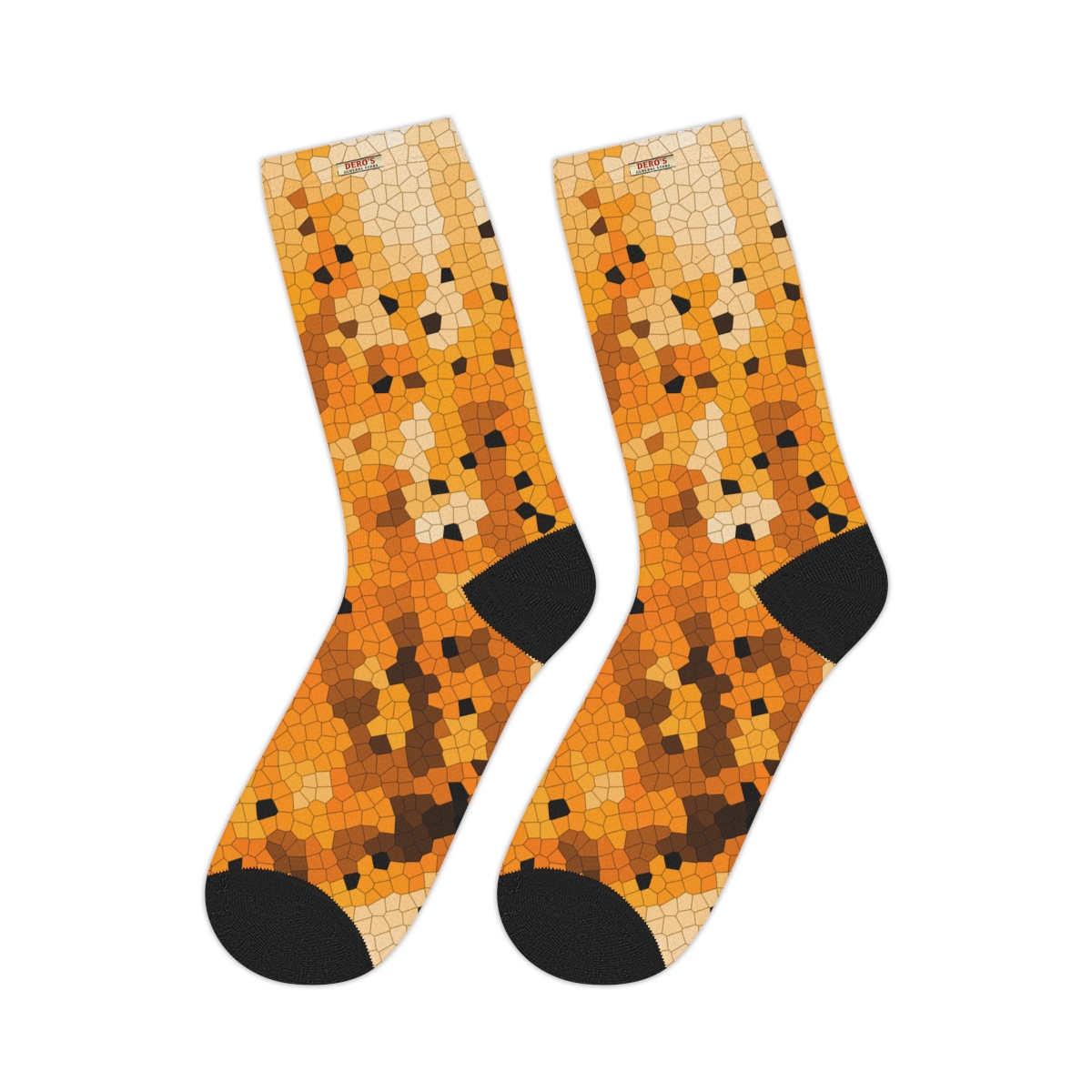 Orange Mosaic Mid-length Socks - Image 8