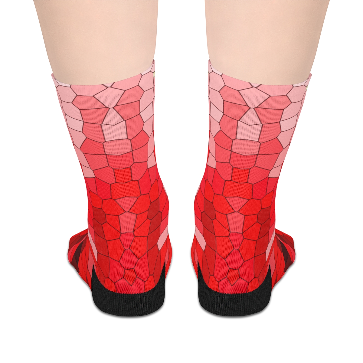 Red Mosaic Mid-length Socks - Image 2