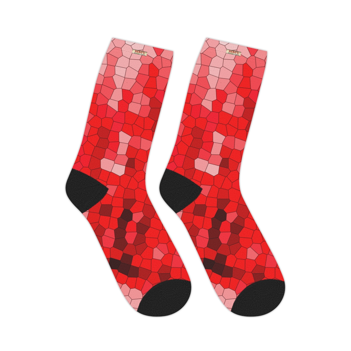 Red Mosaic Mid-length Socks - Image 7