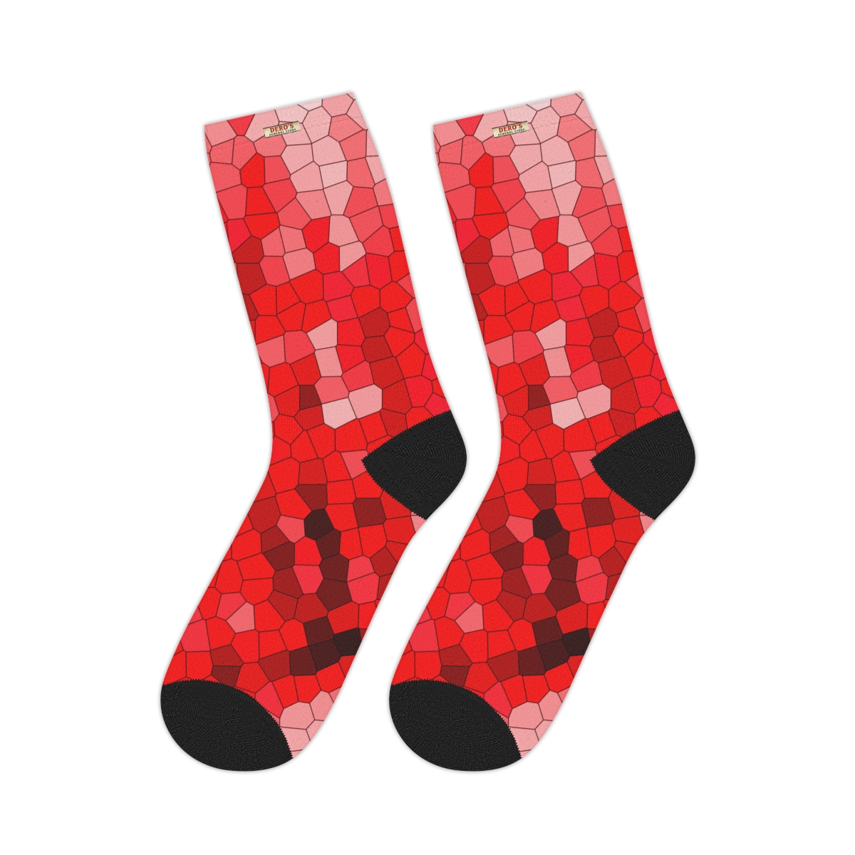 Red Mosaic Mid-length Socks - Image 8