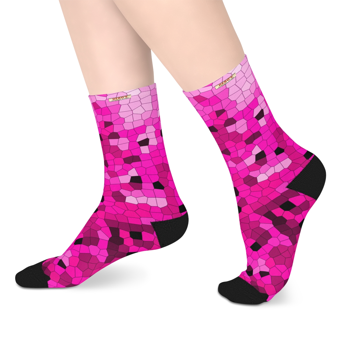 Pink Mosaic Mid-length Socks - Image 5