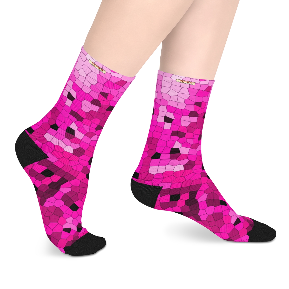Pink Mosaic Mid-length Socks - Image 6