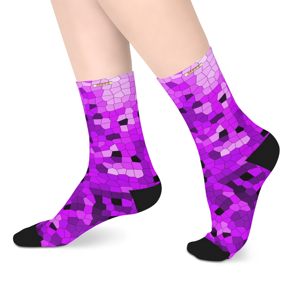 Purple Mosaic Mid-length Socks - Image 5