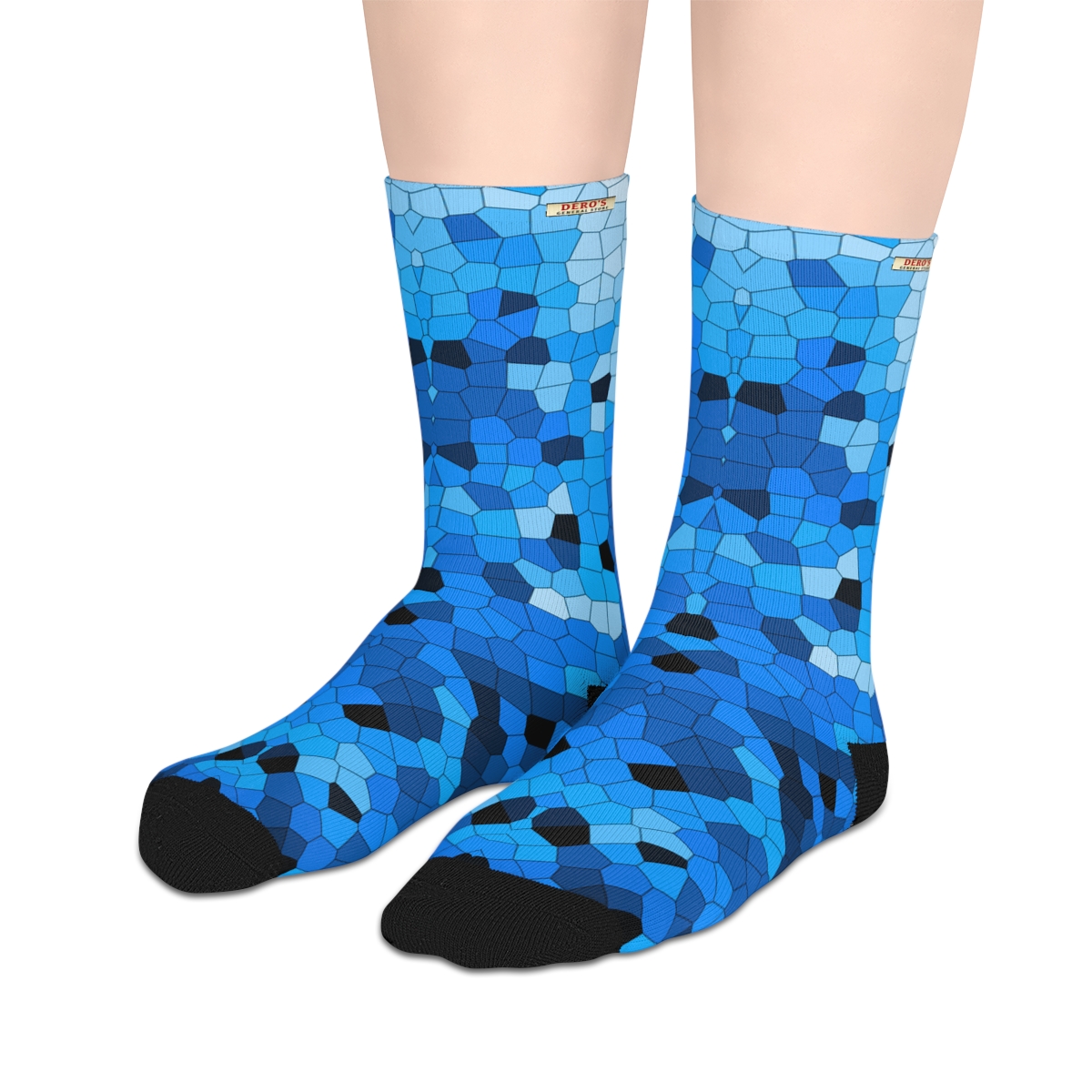 Blue Mosaic Mid-length Socks - Image 3