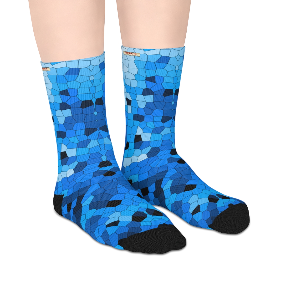 Blue Mosaic Mid-length Socks - Image 4