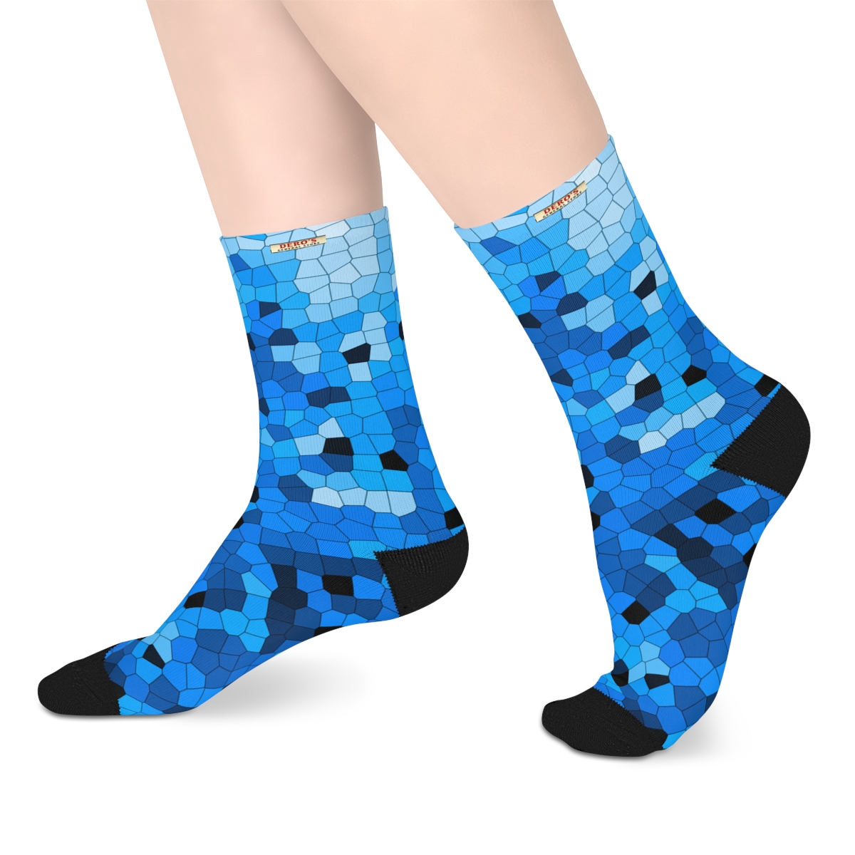 Blue Mosaic Mid-length Socks - Image 5