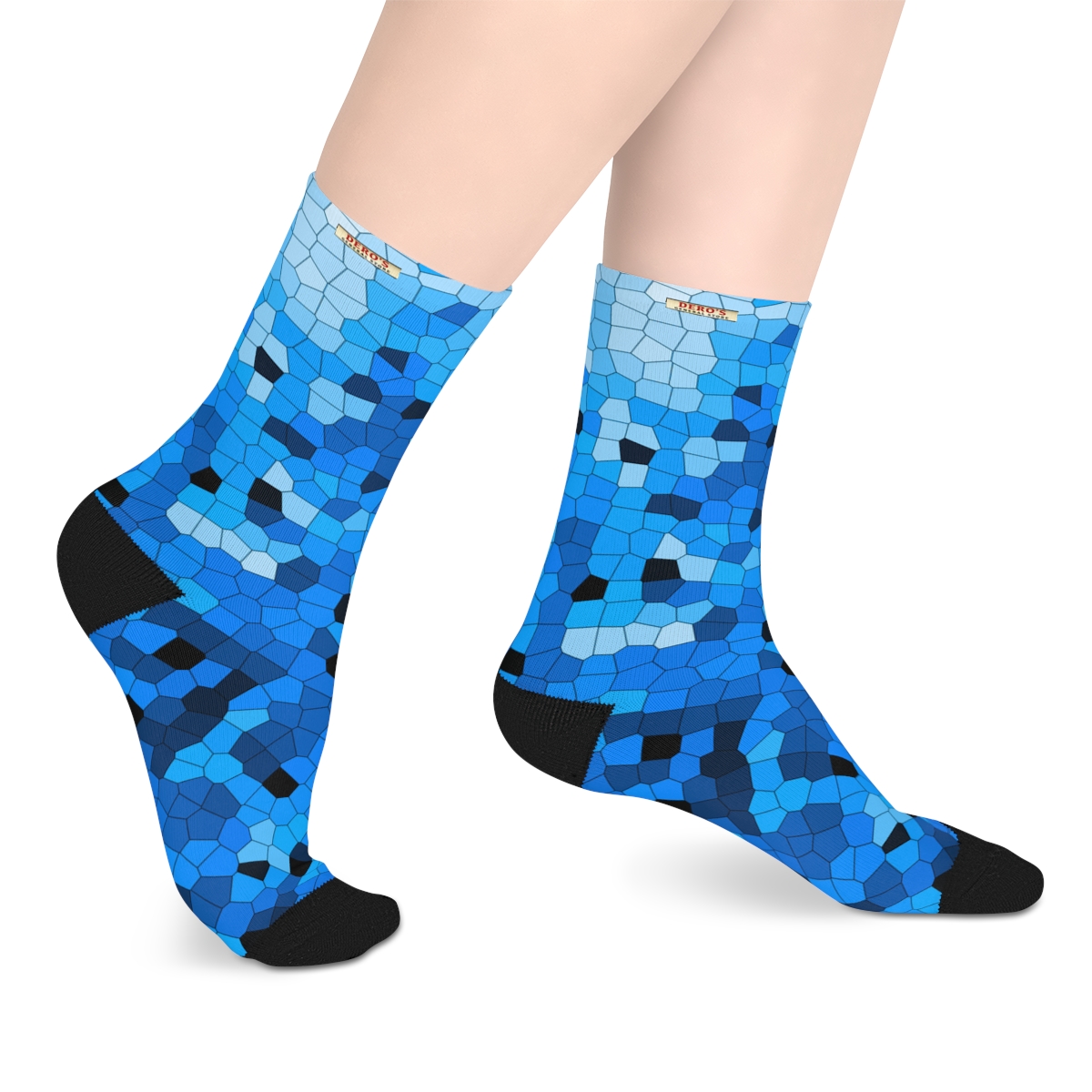 Blue Mosaic Mid-length Socks - Image 6