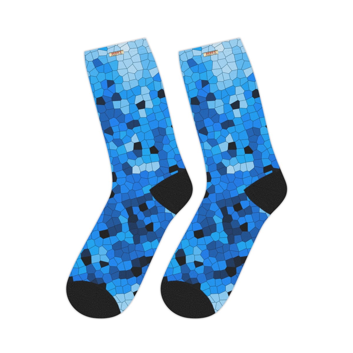 Blue Mosaic Mid-length Socks - Image 8