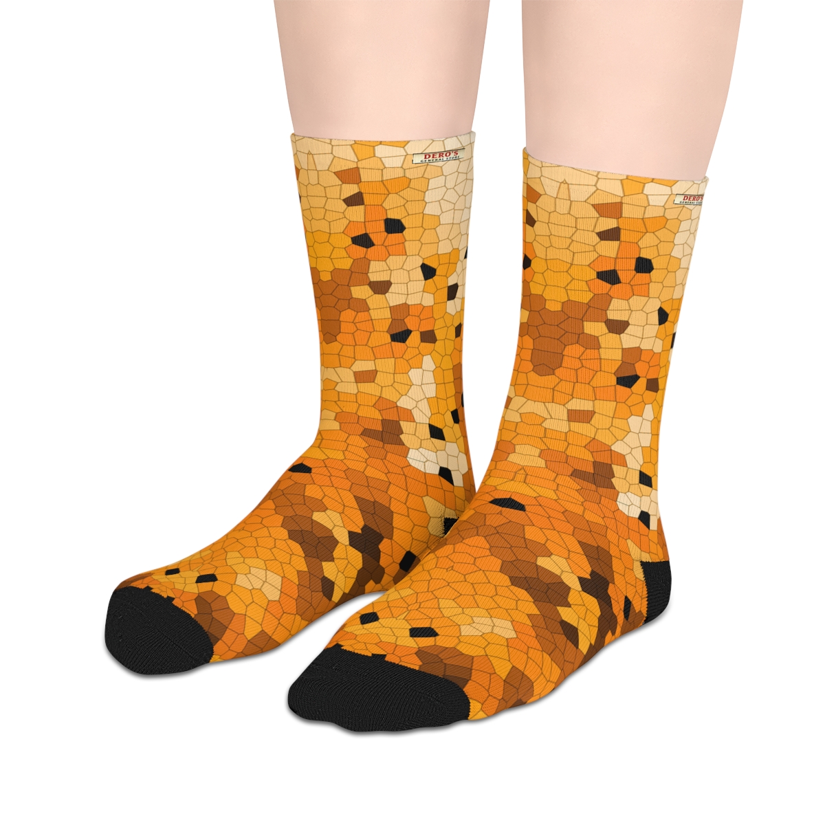 Orange Mosaic Mid-length Socks - Image 3