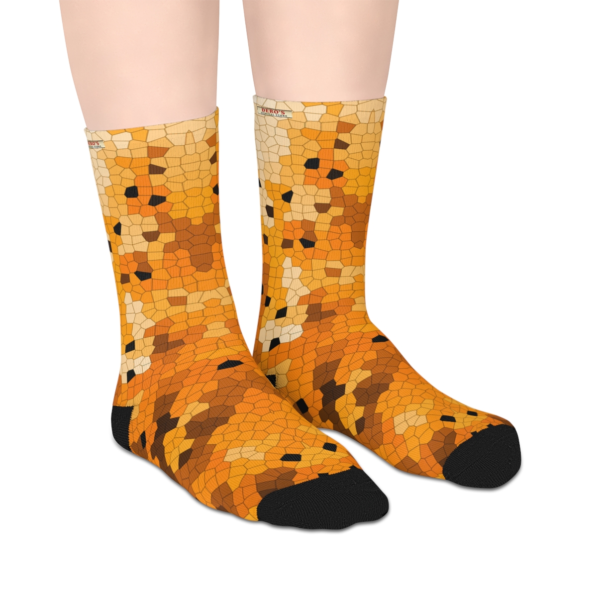 Orange Mosaic Mid-length Socks - Image 4